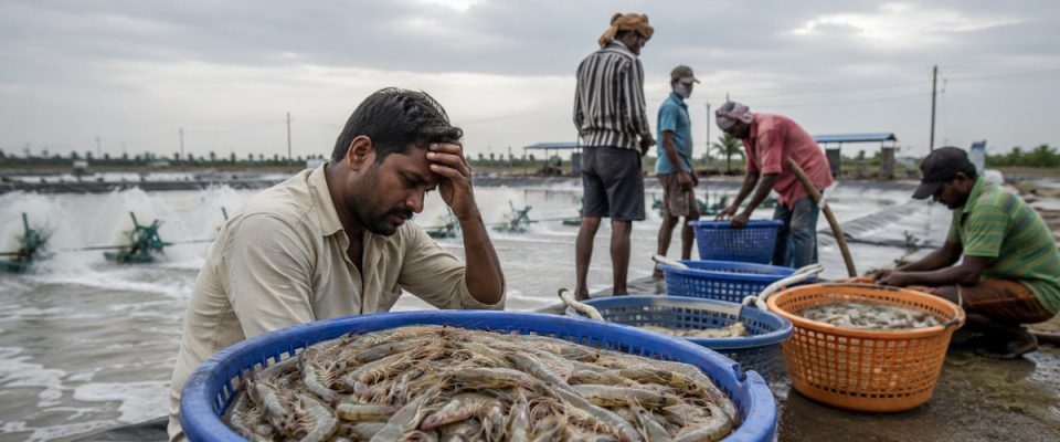 Andhra Pradesh Shrimp Farmers to Suspend Harvest Amid Falling Prices and Industry Crisis